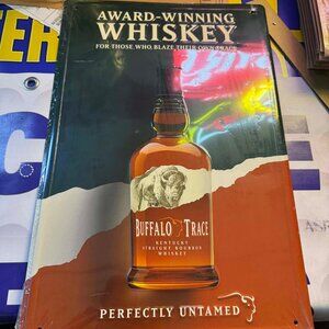 Buffalo Trace Bourbon Tin Sign 18x12 | Award Winning Whiskey Bar Wall Decor